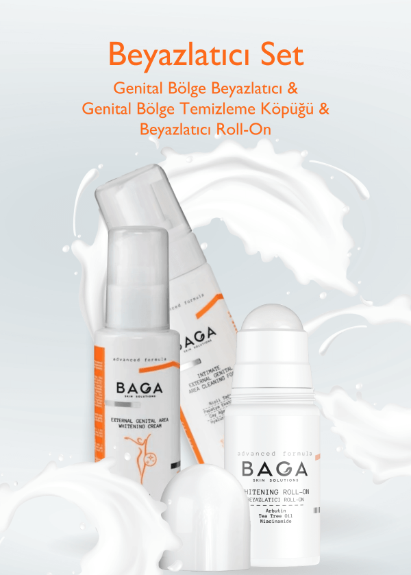 Beyazlatıcı Set Genital Bölge Beyazlatıcı & Genital Bölge Temizleme Köpüğü & Roll-on 3'lü Set